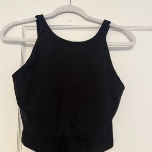 Lululemon Athletica Black Fitted Crop Tank Top